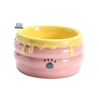 Nouvellement vente chaude usage domestique animaux accessoires mignon Durable haut pied Anti-basculement Anti-noir céramique chat chien bol