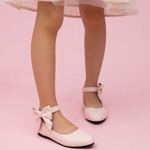 Zapatos Mary Jane de Princesa para Niñas, Zapatos de Vestir Planos de Moda con Suela Suave de Cuero, Hebilla con Lazo y Diseño a Cuadros - Product Image 1