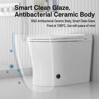 Cuvette de toilette allongée intelligente avec revêtement antibactérien, siège chauffant télécommandé et siphon en S