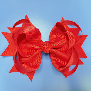 5.5 인치 사용자 정의 화이트 레드 핑크 블랙 다채로운 그로스 그레인 리본 활 머리 클립 귀여운 소녀 Bowknot 머리핀 머리핀 - Product Image 5