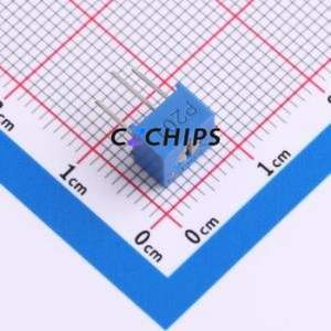 Résistance/potentiomètre réglable 3362P-1-201, composant traversant (THT)-3P, 7x6,8 mm, résistance 200 ohms, 10 %, 500 mW, 250 ppm/ ℃ - Product Image 1