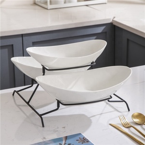 Nuovo arrivo ristorante stoviglie 3 livelli frutta bianca snack ciotole in porcellana ciotola da portata in ceramica - Product Image 2