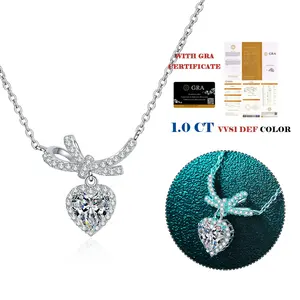 Individuelles 2024 neu 925 Sterling-Silber Labor-Großer Moissanit Diamant-Anpassbare Halskette Sommer-Schmuck für Damen