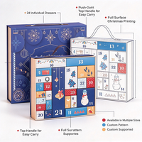 Boîte de calendrier de l'avent de Noël à 24 tiroirs, boîte cadeau rigide personnalisée pour compte à rebours de Noël