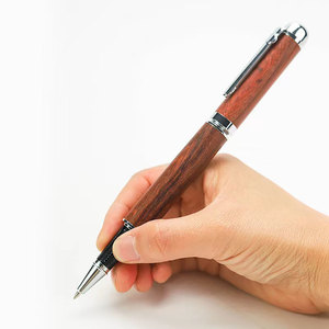 Stylos à pointe roulante en laiton en métal en vrac classique haut de gamme stylos à bille en bois à baril en bois tactile nouveauté Design 0.5mm écriture - Product Image 5