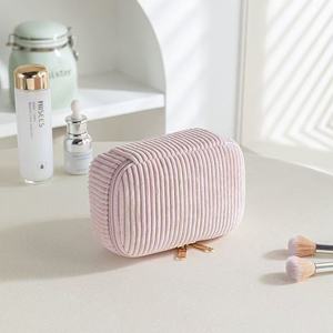 Ensemble de trousses de maquillage en velours côtelé polyester grande capacité, organiseur de <span class=keywords><strong>voyage</strong></span> portable avec fermeture éclair, style national pour femmes - Product Image 3
