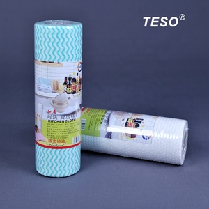 Rouleau de chiffons de cuisine écologiques en pulpe de bois PP organique non tissé, lavables, pour la maison et la voiture, marque <span class=keywords><strong>TESO</strong></span> - Product Image 4