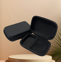 Étui rigide en PU personnalisé pour mobile sac de rangement carré de luxe avec fermeture éclair pour disque dur sac à chaîne karaoké résistant à la pression