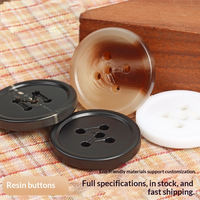 Bouton en résine noir fin, simple et durable, de haute qualité, à 5 pans, pour vêtements, pulls et manteaux