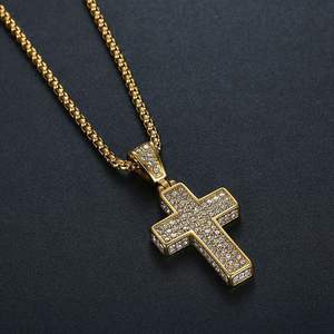 Hip Hop Iced Out CZ Christian Religious Cross Waterproof Pvd Thick Pendant <b>Stainless</b> <b>Steel</b> Fashion Jewelry Necklaces <b>Men</b> Male - Product Image 3