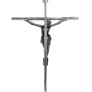 Croix de jésus, Crucifix en métal, suspendu avec jésus, église religieuse, INRI - Product Image 5