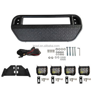 Cadre en fer léger Plaque de protection noire pour barre avant en plastique étroite, y compris câble relais 4 projecteurs Led - Product Image 2