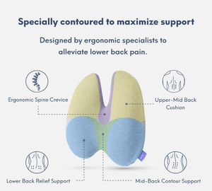 Cushion Lab <strong>Extra</strong> Dense Lumbar <strong>Pillow</strong> Patented Ergonomic Multi-Region <strong>Firm</strong> Back Support Memory Foam Fill Lower Back Pain Relief - Product Image 2
