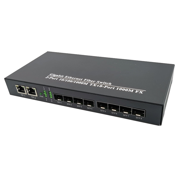 Gigabit Switch 8 Port Sfp Gigabit Ethernet Optical Fiber Switch 2 Gigabit Ethernet Switch Module Fiber Optic Transceiver