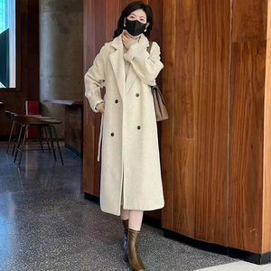 (Più Gary imbottito) cappotto con colletto da <span class=keywords><strong>donna</strong></span> imbottito e imbottito per taglie forti con un lungo cappotto di <span class=keywords><strong>Tweed</strong></span> in peluche - Product Image 3