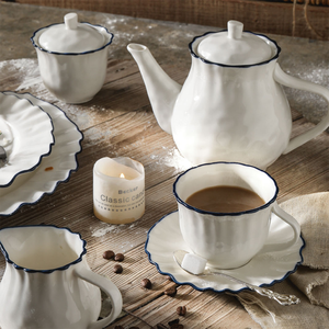 Nuevos Productos <span class=keywords><strong>de</strong></span> Alta Calidad, Juego <span class=keywords><strong>de</strong></span> Platos y Tazones <span class=keywords><strong>de</strong></span> Porcelana China, Taza <span class=keywords><strong>de</strong></span> Café, Tetera, Juego <span class=keywords><strong>de</strong></span> Vajilla <span class=keywords><strong>de</strong></span> Cerámica Blanca para Bodas con Borde Azul - Product Image 5