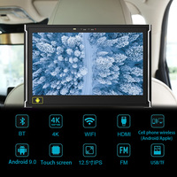Monitor de Reposacabezas para Automóvil con Pantalla IPS de 12.5 Pulgadas y Resolución 4K, Conexión USB, Android, Pantalla LCD RGB para Entretenimiento en el Asiento Trasero, Altavoz Integrado