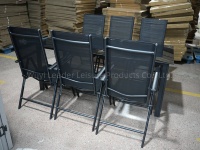 Chaise pliante moderne portable à sept positions en aluminium Leader pour l'extérieur, le jardin et la salle à manger.