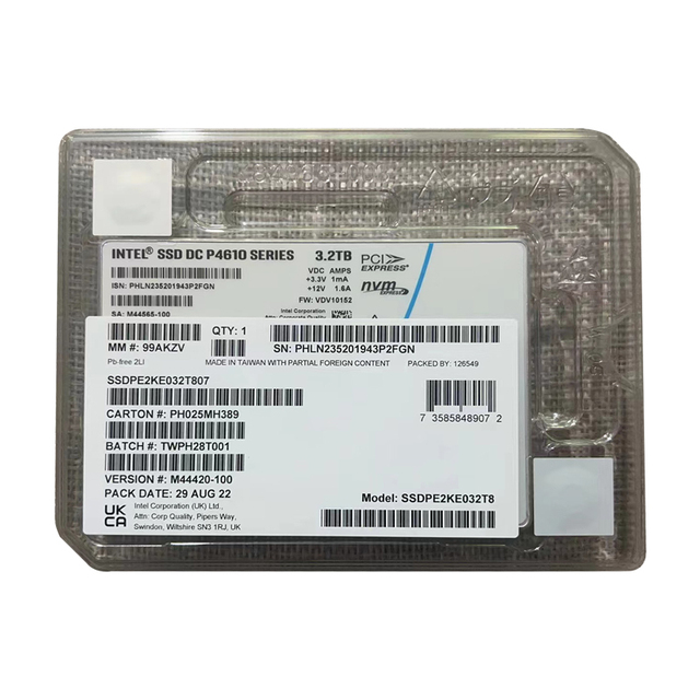 New Original Intel DC P4610 3.2TB 2.5'' NVMe/PCle SSD High Performance SSDPE2KE032T807 3.2T Solid State Drive for Server