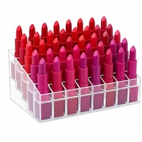 Présentoir à Rouge à Lèvres en Acrylique Transparent, Organisateur Cosmétique Ouvert pour Comptoir de Vente au Détail, Support de Rangement pour Maquillage