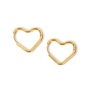 Heart Shape <b>Stud</b> Earrings 18K Gold Plated <b>Titanium</b> Steel For Women Fashion Jewelry Gift - Product Image 5