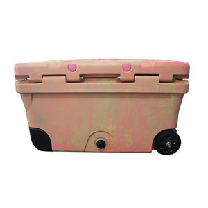 Professional Large Capacity Pink 50QT Portable Hard <strong>Cooler</strong> Ice Chest <strong>Cooler</strong> <strong>Box</strong> With Wheels - Product Image 1