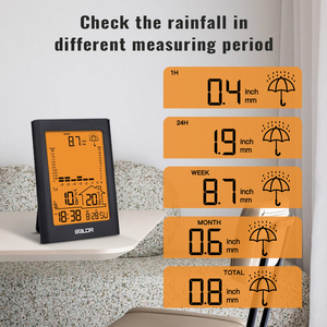 Pluviomètre <span class=keywords><strong>BALDR</strong></span> <span class=keywords><strong>Station</strong></span> météo Moniteur de pluviométrie Jardin Pluviomètre Capteur de température intérieur/extérieur - Product Image 6