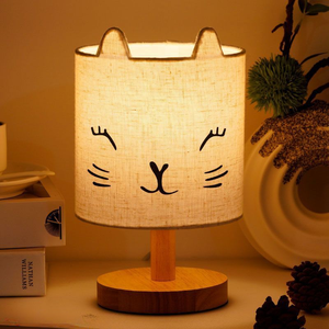 Lampe de table <span class=keywords><strong>Atmosphera</strong></span> Cat pour enfants, en bois, moderne, pour chambre à coucher, LED blanc chaud, à brancher, à intensité variable, taille moyenne, CRI 80 élevé - Product Image 4