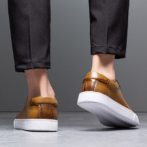 Chaussures décontractées d'été pour hommes en cuir véritable - légères, respirantes, antidérapantes, service OEM disponible - Product Image 3