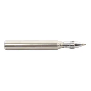 Mini caneta telescópica de aço inoxidável, caneta telescópica com chaveiro para presente