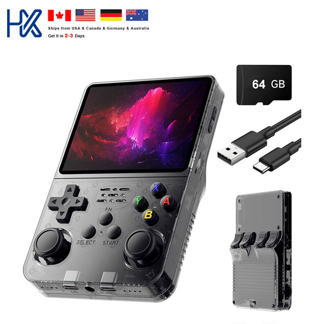 HX R36S Ultra Handheld Game Console 64G 3.5" Screen 20000+ Games Handheld Game Players Game Console R36s Console Gaming