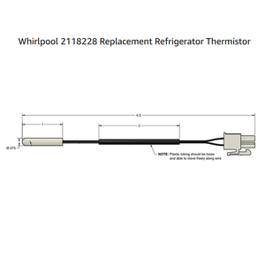 Capteur de température thermistor pour réfrigérateur WPW10384183, remplacement pour Whirlpool Maytag KitchenAid Kenmore W10384183 - Product Image 2