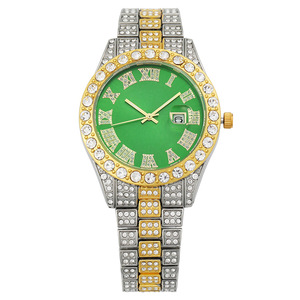 Neu eingetroffene, diamantbesetzte Quarz-Modeuhr mit römischen Ziffern und Datumsanzeige - Umweltfreundliche Armbanduhr für Herren - Product Image 2