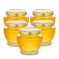 Pot en verre transparent rond vide pour confiture, gelée, pudding, 45ml, 75ml, 100ml, avec couvercle métallique, idéal pour les nids d'oiseaux