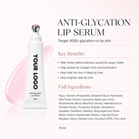 Sérum Lèvres Anti-Glycation Végétalien Marque Blanche, Baume à Lèvres Brillant, Soin des Lèvres Hydratant Longue Durée, Gloss 15ml 5 Couleurs