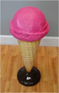 Floor Mounted Dâu Tây Lớn Ice Cream Cone Điêu Khắc Cho Quảng Cáo Cửa Hàng Đường Phố Dấu Hiệu - Product Image 4