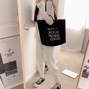 Kustom Eco lipat kecil kosong tebal alami organik katun tas dapat digunakan kembali belanja belanja belanja belanja Mini kanvas tas jinjing dengan Logo - Product Image 4