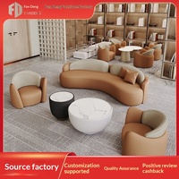 Table de restaurant en cuir au design nordique incurvé, durable et facile à nettoyer, pour hall d'hôtel, bureau, réception, maison d'hôtes, club, salle, espace de repos