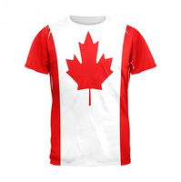 Großhandel 2026 Fußball-Event Kanada Flagge Trainingsshirt Rot-Weiß Atmungsaktives Sport-Freizeit-Fußballfan-T-Shirt