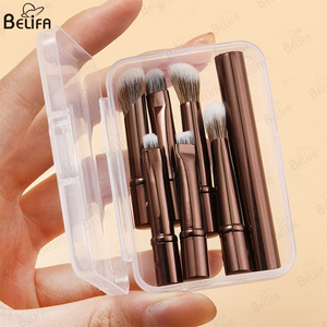 6 uds negro alternativo mezcla rubor doble cara en ángulo Stpple sombra de ojos corrector maquillaje viaje Mini juego de brochas para ojos - Product Image 4