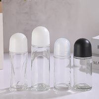 Vente en gros de mini flacons en verre à bille de 30 ml et 50 ml, portables, rechargeables, pour cosmétiques, huiles essentielles, parfums, soins de la peau, sérums