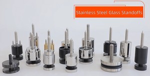 تصميم مجاني من إينوكس لدرابزين زجاجي مقسى، حوامل زجاجية دائرية من الفولاذ المقاوم للصدأ 316 لنظام الدرابزين الزجاجي - Product Image 2