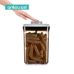 Boîtes à céréales carrées transparentes en plastique alimentaire avec couvercle à vis pour maïs, grains, collations, aliments se - Product Image 1