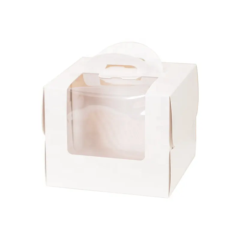 Handle Paper Wedding Cheesecake Window 3 4 6 8 Inch Mousse Boxes White Box Cake