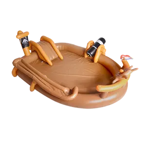 Детский надувной пиратский бассейн с распылителем и водной горкой