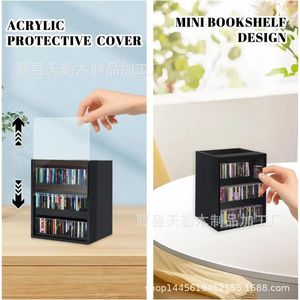 Étagère de rangement en bois, mini bibliothèque créative transfrontalière pour bureau à domicile, nouvelle étagère en bois massif deux-en-un et porte-stylos - Product Image 1