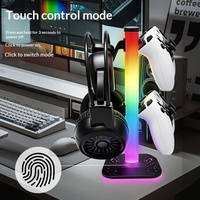 Nouveau support de casque avec éclairage LED RGB, commande tactile, support de manette PS5, support de rangement de bureau pour salle de jeu, cadeau de Noël