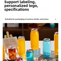 Bouteilles de boisson en PET de qualité alimentaire en gros, avec logo personnalisé, transparentes, avec couvercle en aluminium à ouverture facile pour jus et boissons énergisantes