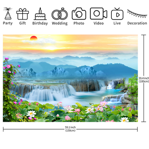 カスタムウォール壁画壁紙山滝自然風景写真壁画背景幕家の装飾用 - Product Image 5