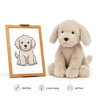 Peluche personnalisée chiot beige doux, jouet réaliste en peluche, adorable chien en peluche moelleux pour cadeau de vacances, décoration intérieure, faible MOQ, OEM, ODM
